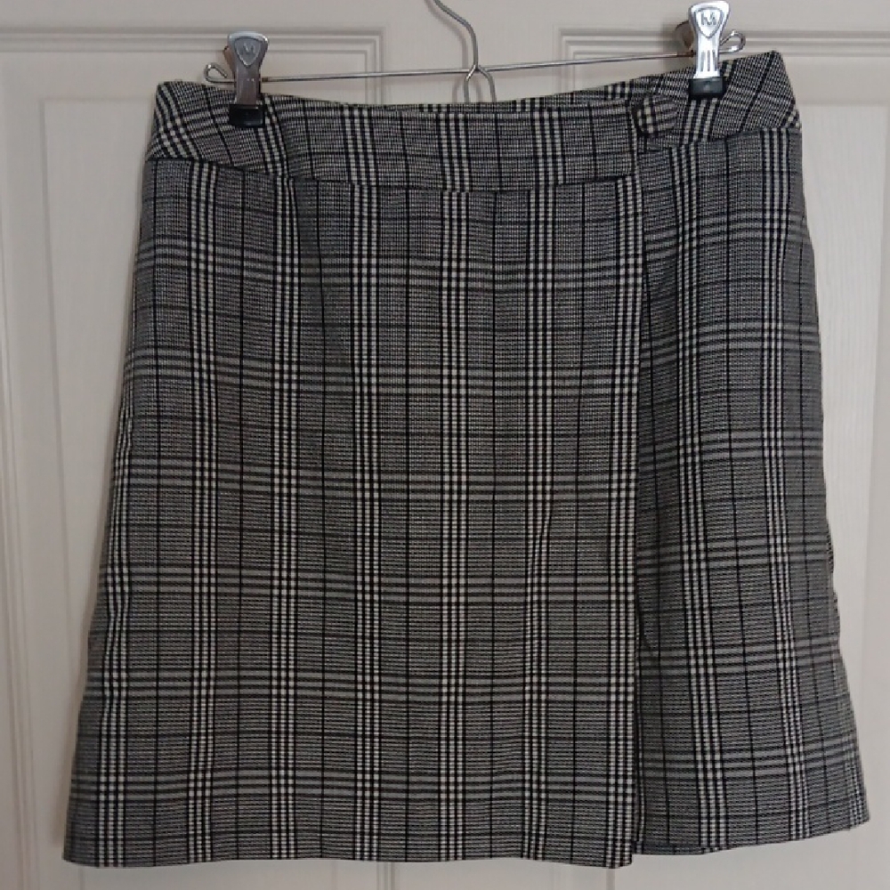 a new day Black and White Checkered A-Line Skirt